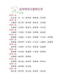 103年秋季嘉華獎助學金開放申請